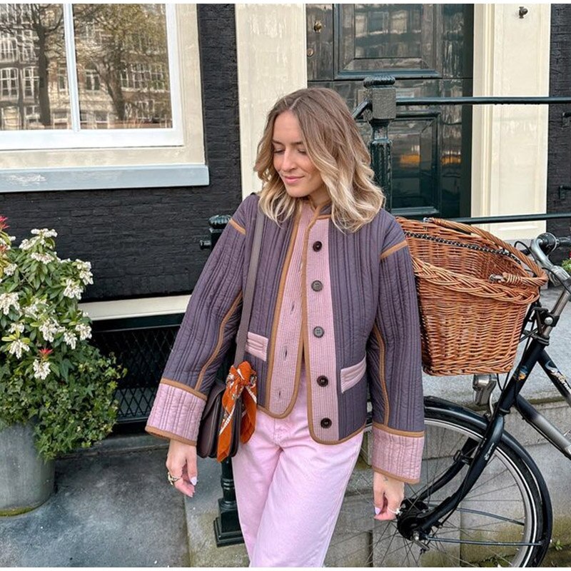 Gemütliche Übergangsjacke für Damen mit Knopfdetail