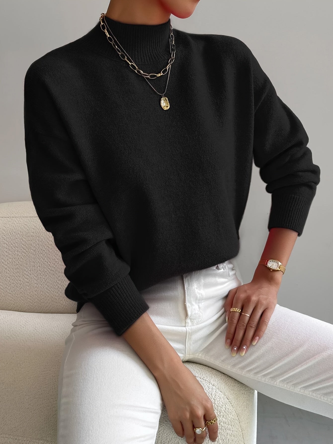 Gemütlicher eleganter Rollkragenpullover