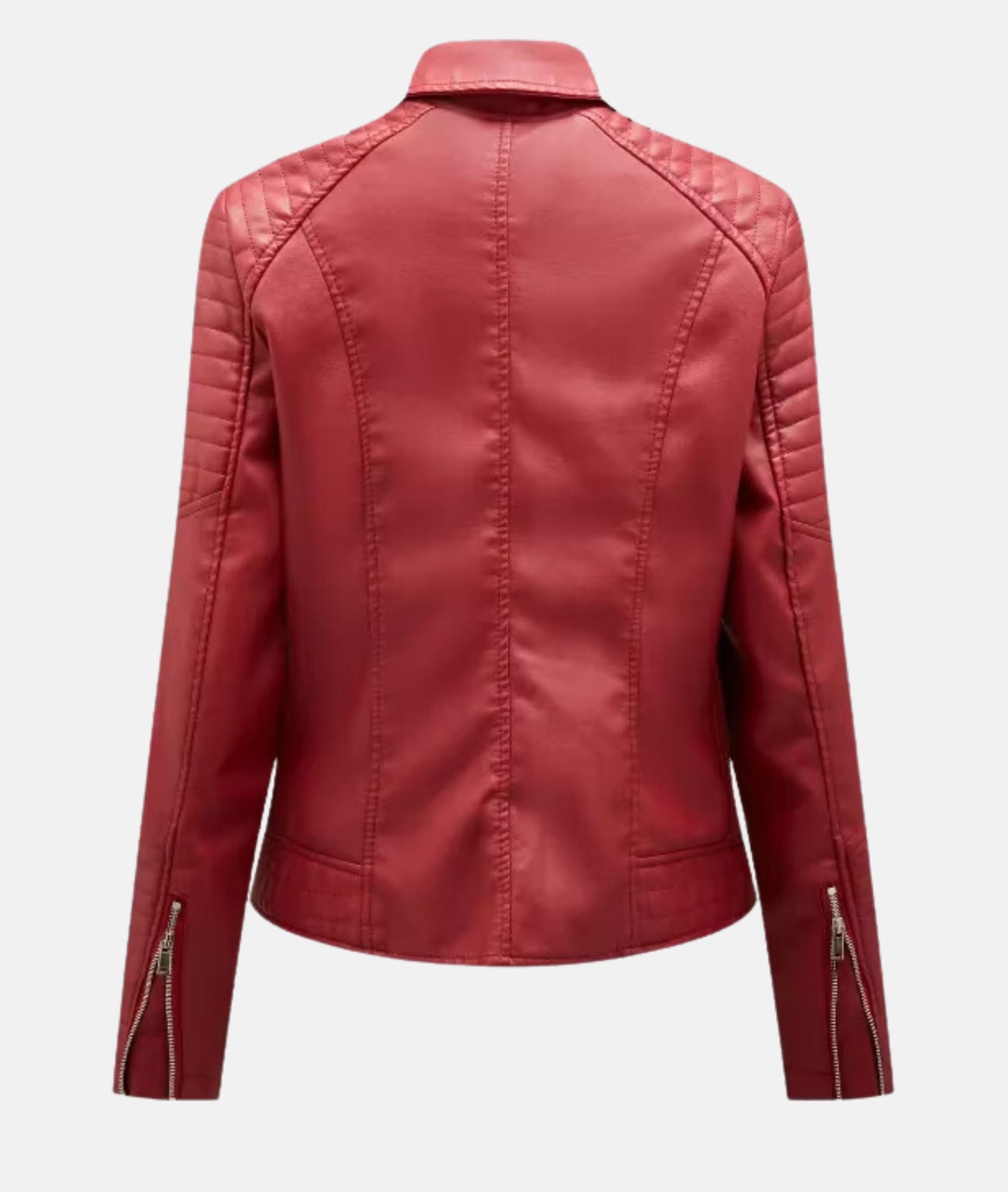 Schicke Damen Kunstleder-Bikerjacke