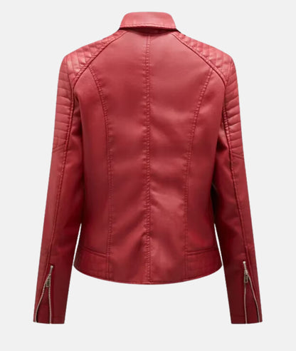 Schicke Damen Kunstleder-Bikerjacke