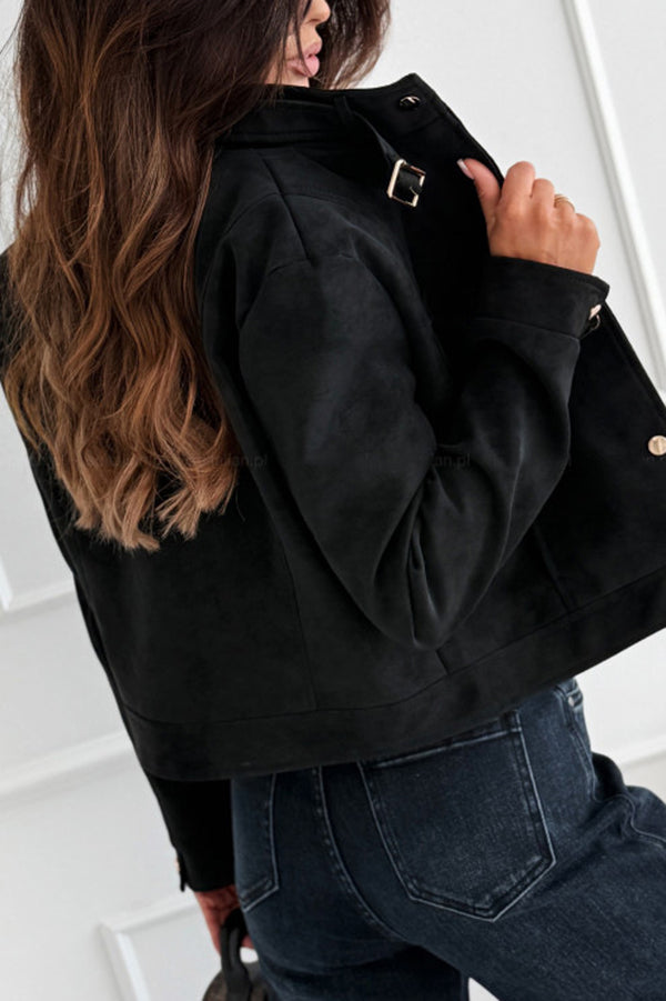 Schicke Langarm-Casual-Jacke mit Knöpfen
