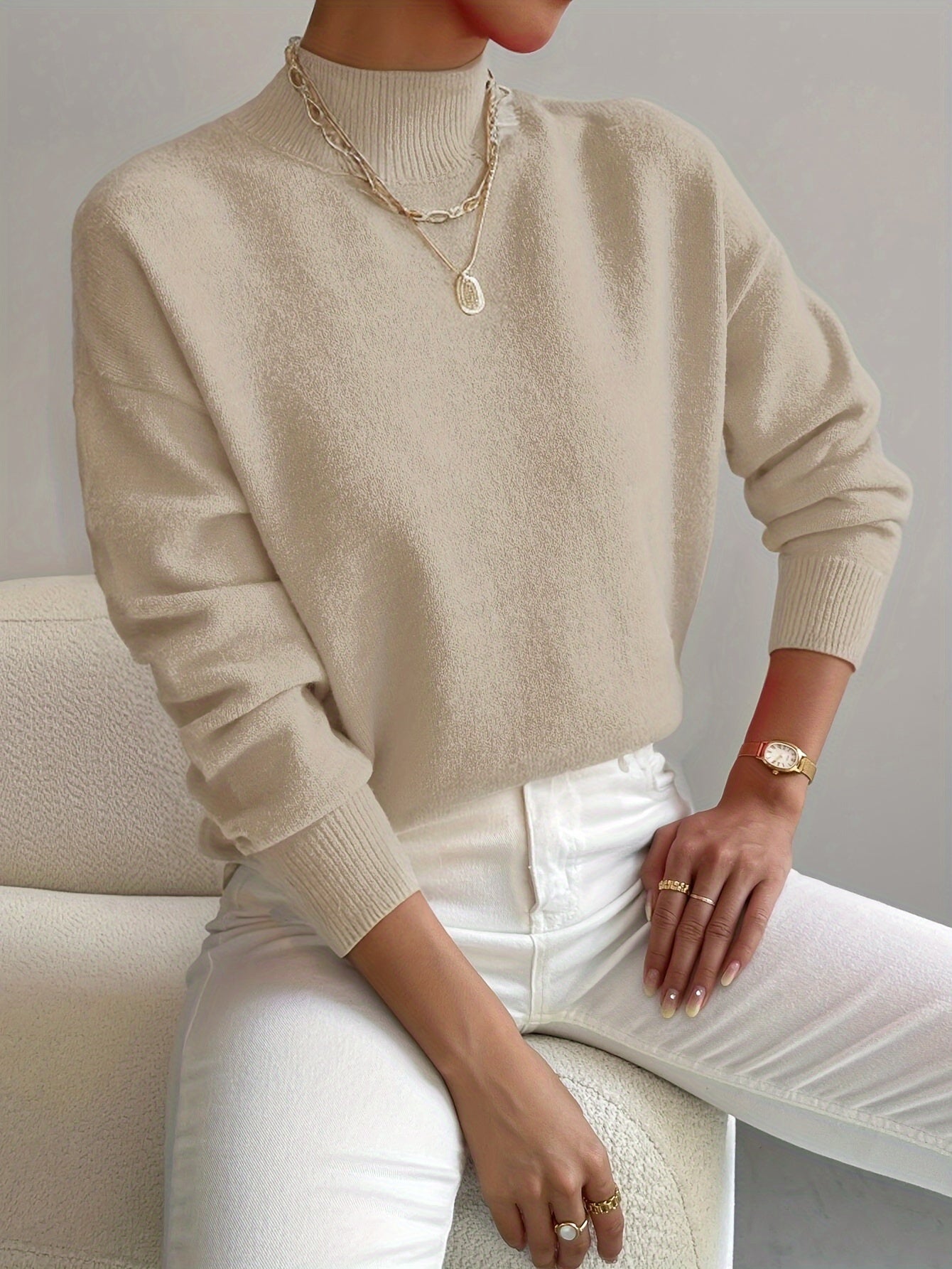 Gemütlicher eleganter Rollkragenpullover