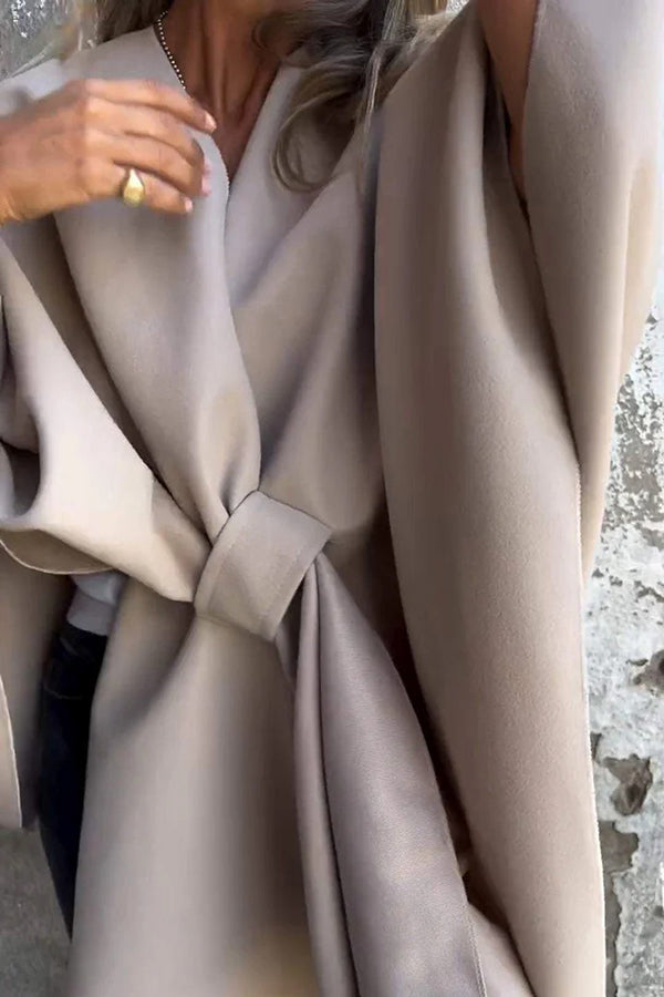 Gemütlicher loser V-Ausschnitt Schal Cape Jacke