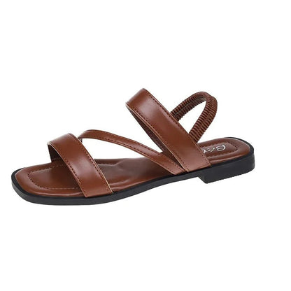Quenilda | Minimalistische Riemensandalen mit Stretch-Ferse