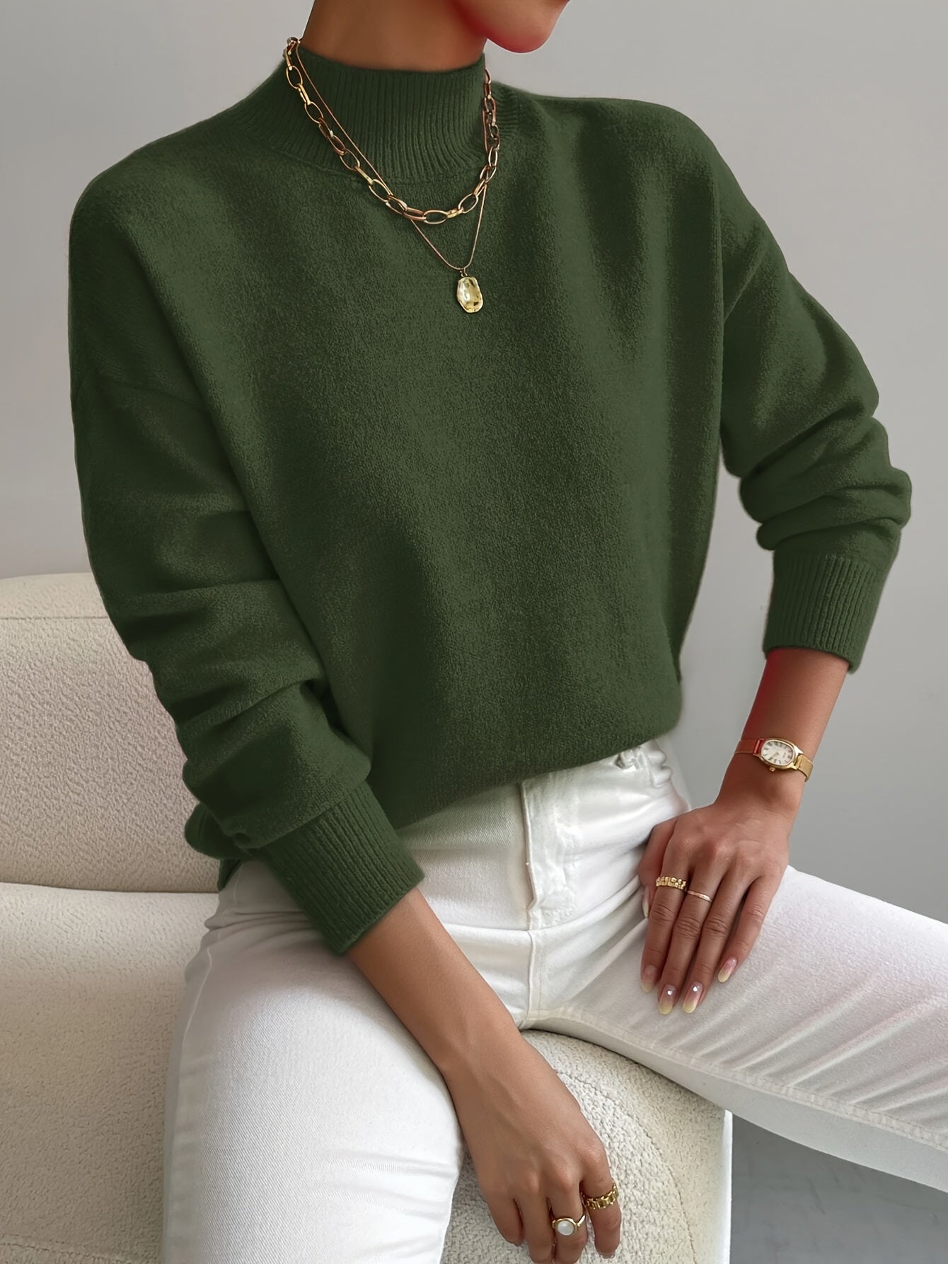 Gemütlicher eleganter Rollkragenpullover