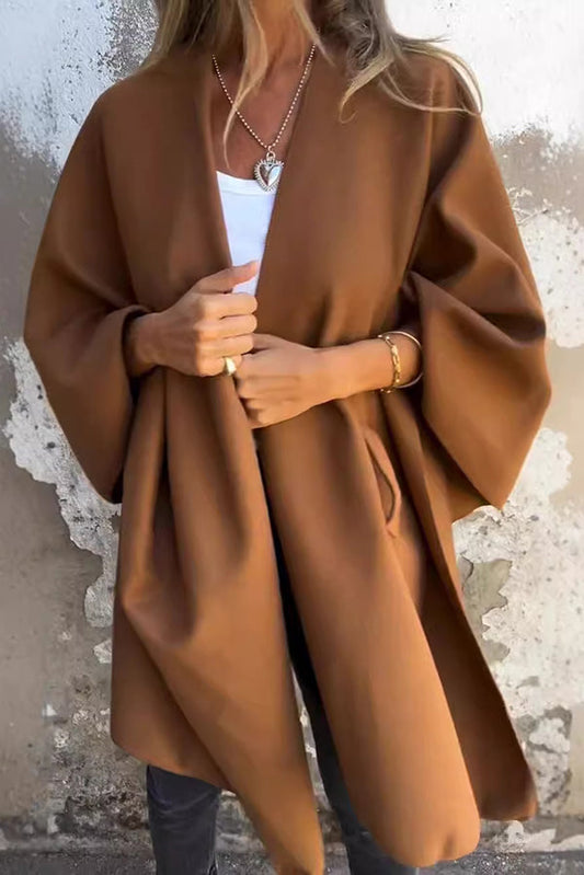 Gemütlicher loser V-Ausschnitt Schal Cape Jacke