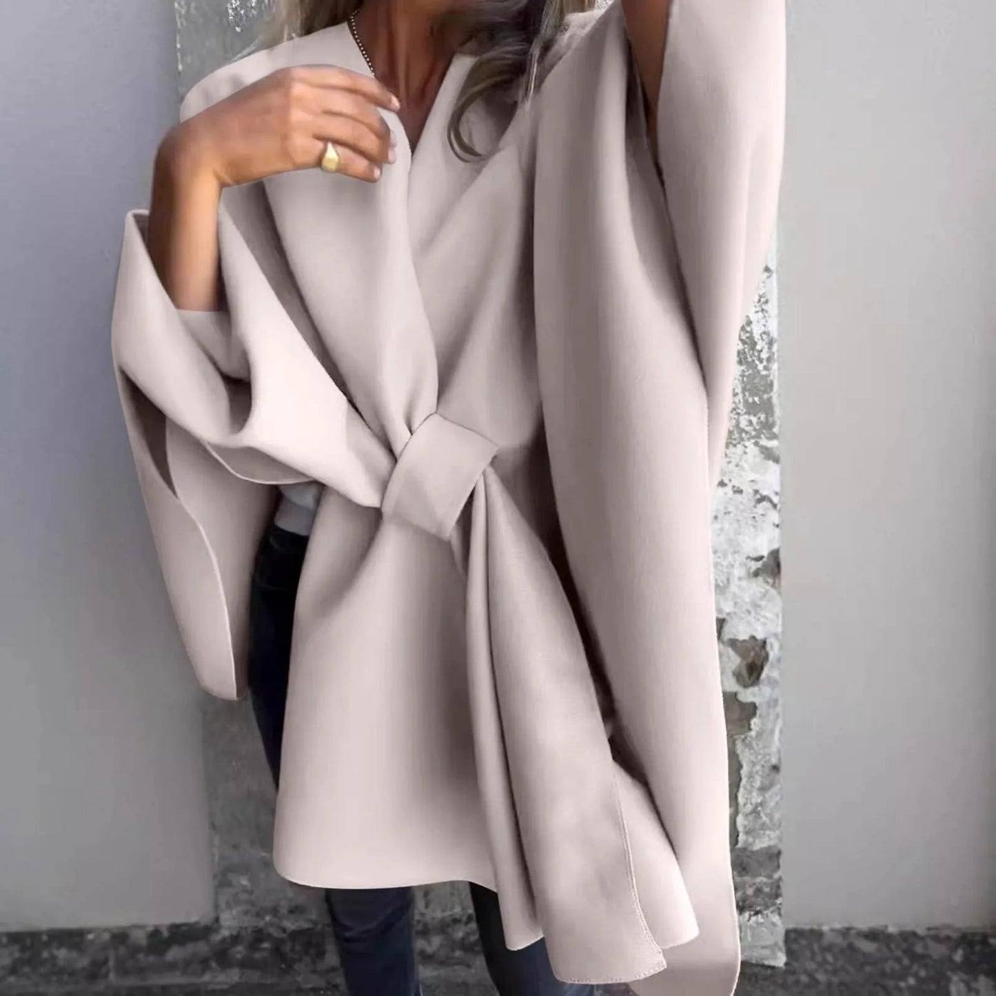 Gemütlicher Strick-Longcardigan mit Fledermausärmeln