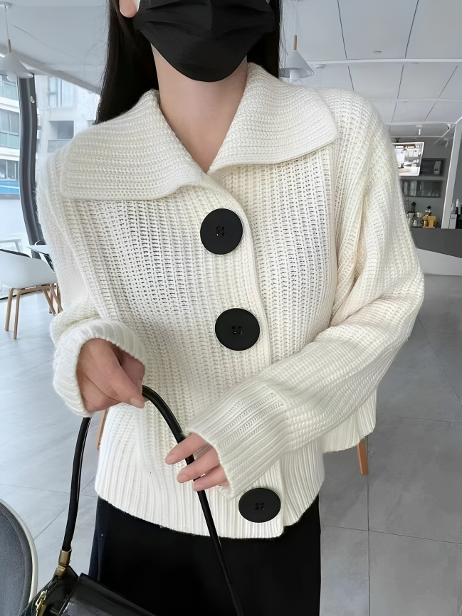 Nataly™ - Gestrickter Cardigan mit Umlegekragen