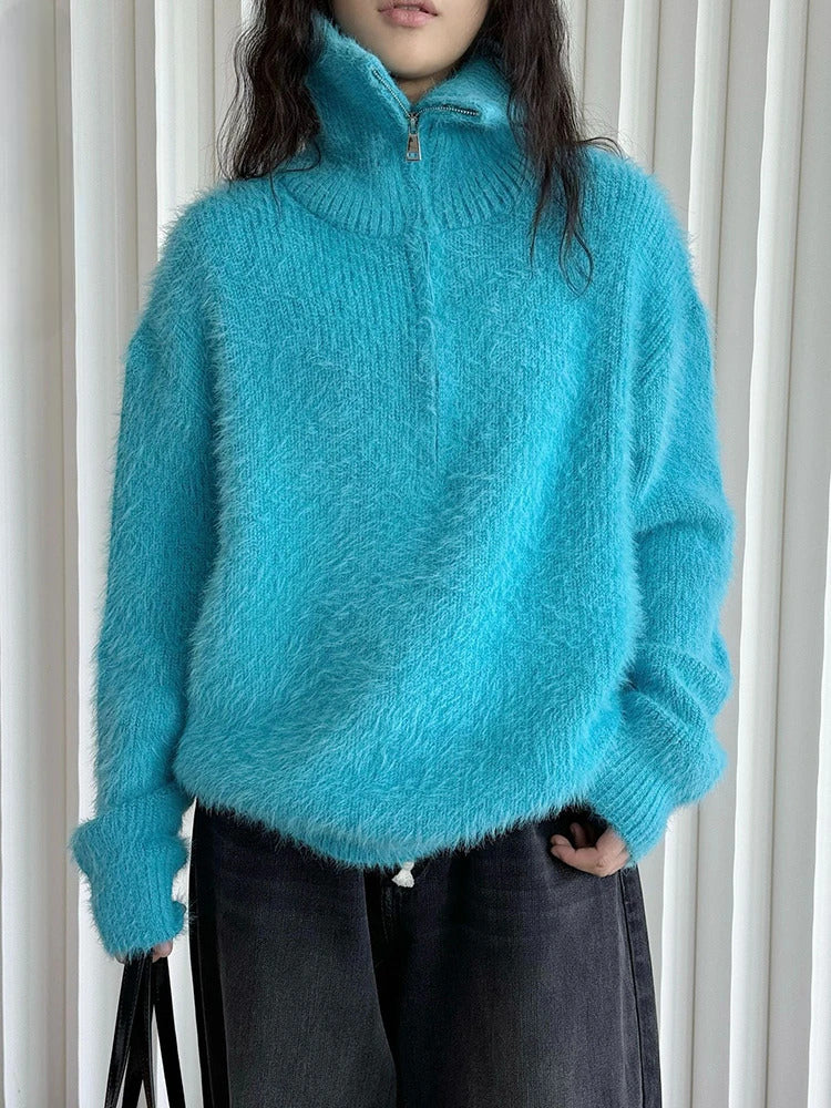 Karla™ - Flauschiger Pullover mit Reißverschluss