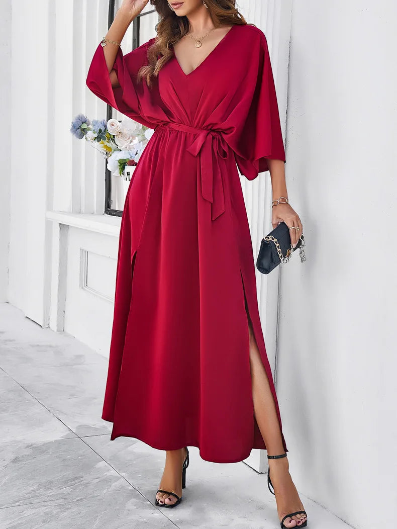 Veronica™ - Kleid mit V-Ausschnitt in lockerer Passform