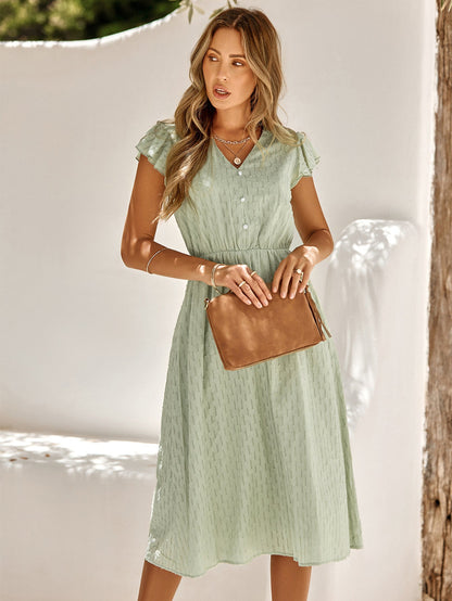 Bertha | Elegantes Midikleid mit Rüschenärmeln