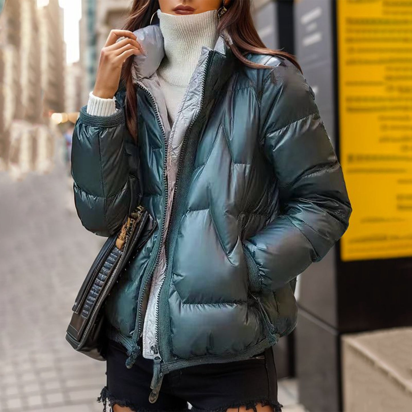 Zeke | Stylische Steppjacke mit glänzendem Finish