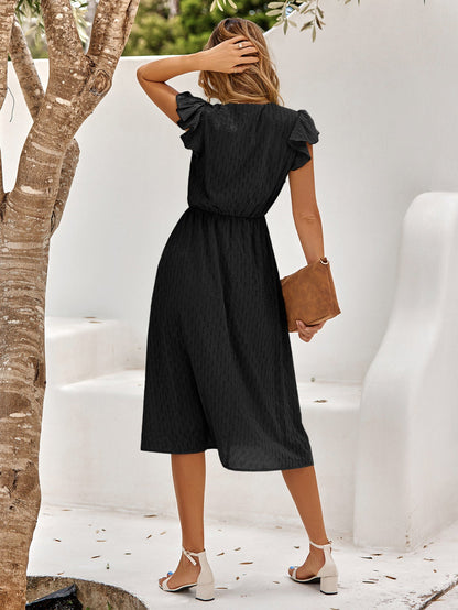 Bertha | Elegantes Midikleid mit Rüschenärmeln