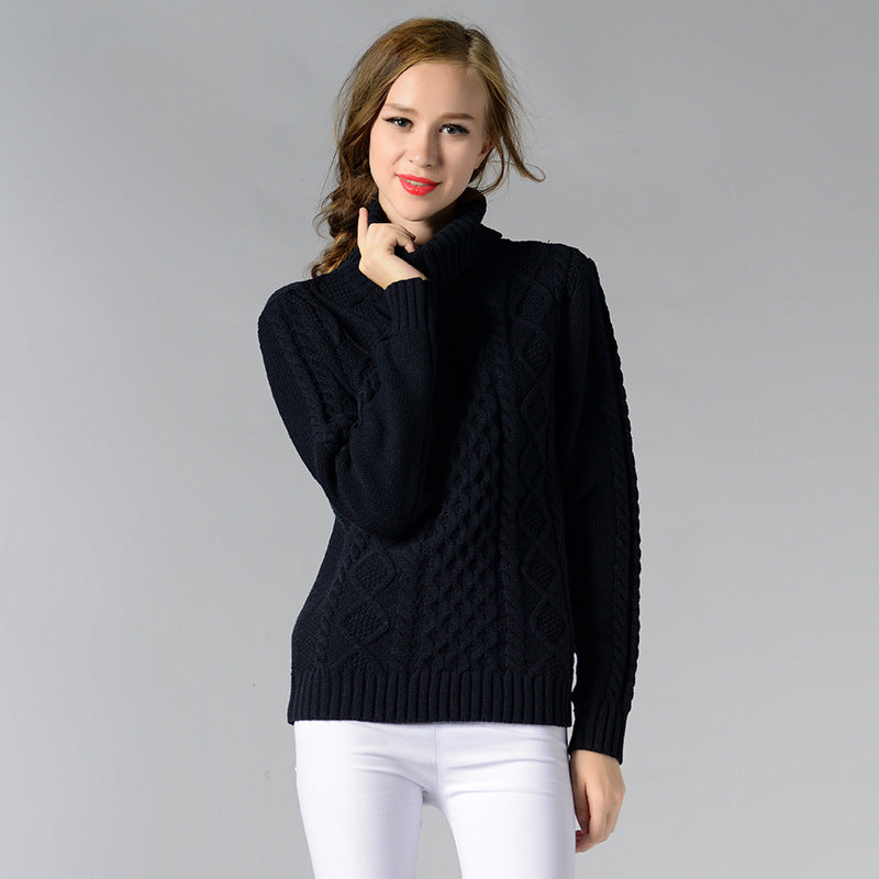 Celina™ - Damen Rollkragenpullover mit langen Ärmeln und Kabelstrick