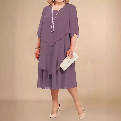 Oswald | Elegantes Chiffonkleid mit Lagenlook