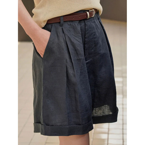 Lavelle™ - Gewellte Shorts aus Leinen