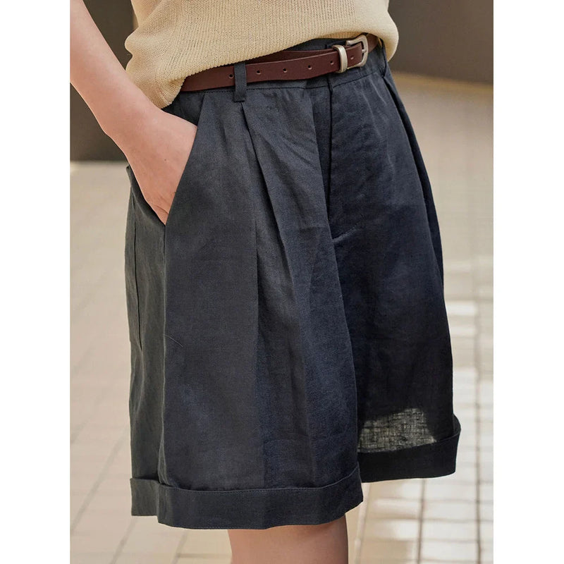 Lavelle™ - Gewellte Shorts aus Leinen