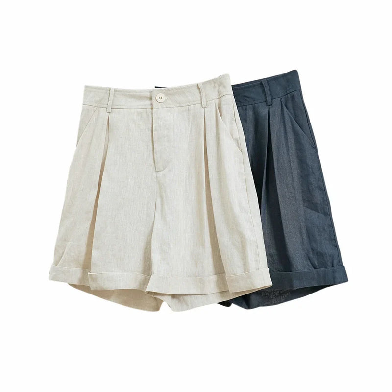 Lavelle™ - Gewellte Shorts aus Leinen