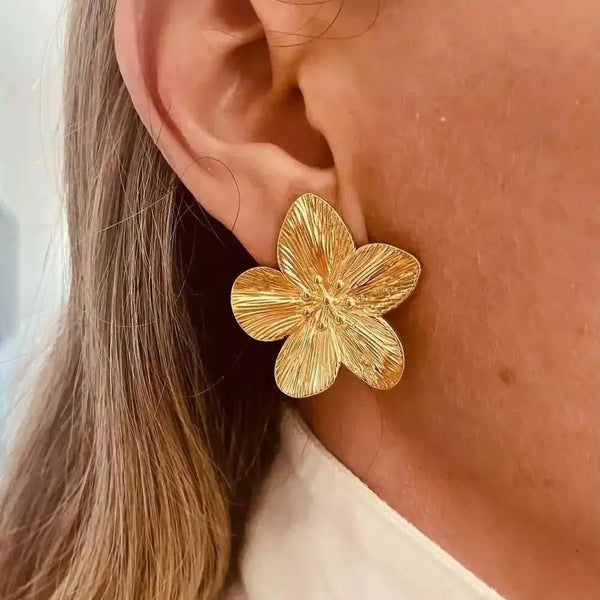 Elle™ - Hypoallergene Vintage-Blumenstecker, 18k vergoldet