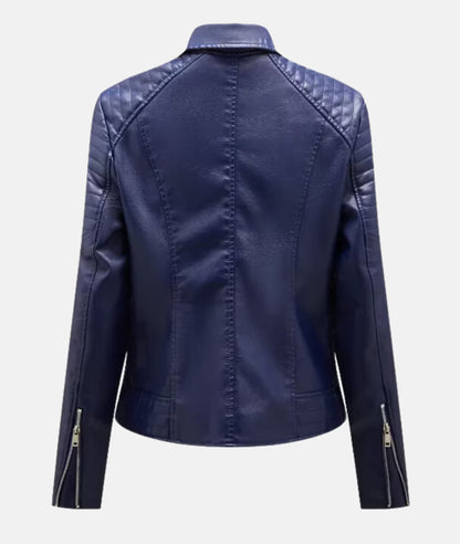 Schicke Damen Kunstleder-Bikerjacke