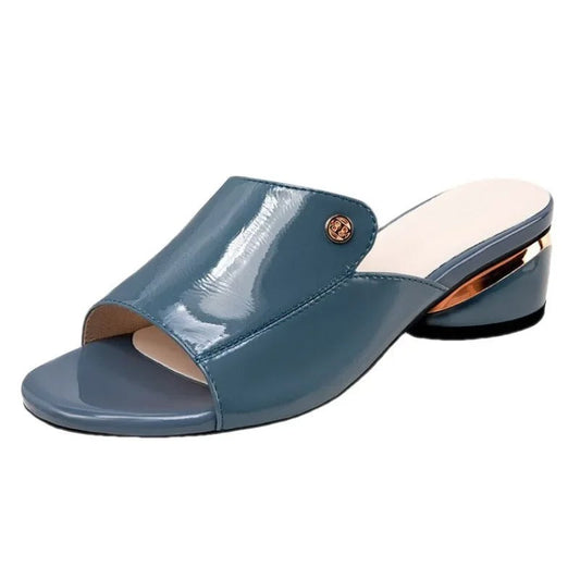 Leni | Elegante Pantoletten mit glänzendem Finish