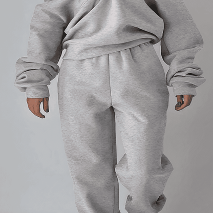 Gemütlicher Trainingsanzug mit Fleece-Futter für lässigen Komfort