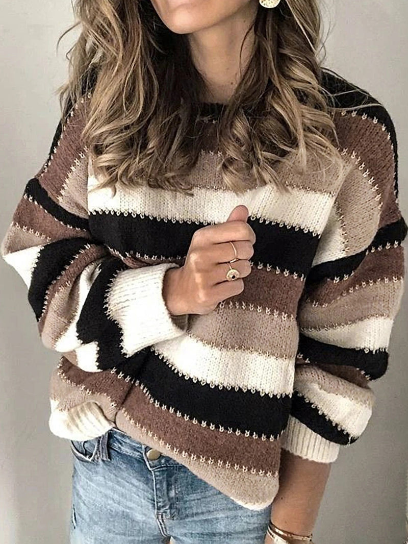 Anneliese™ - Lockere Pullover mit Streifen in Übergröße