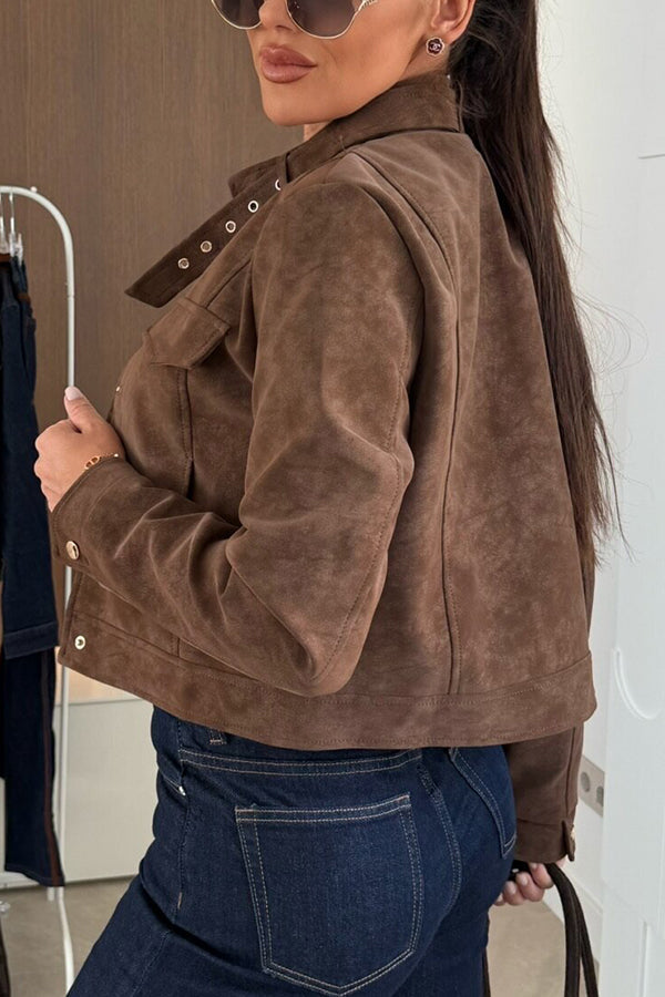 Schicke Langarm-Casual-Jacke mit Knöpfen