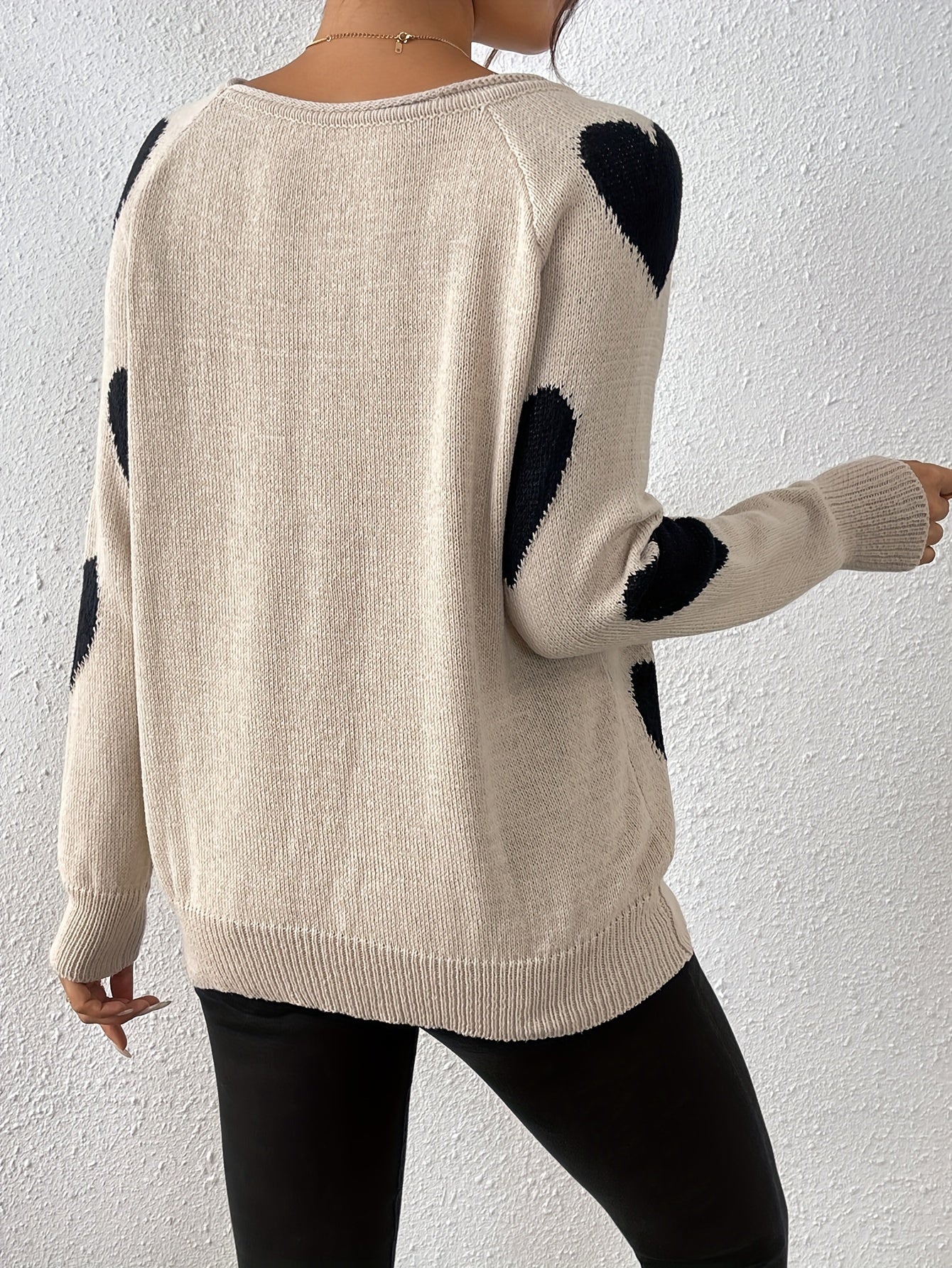 Gemütlicher Pullover mit Herzmuster für romantischen Winterstil