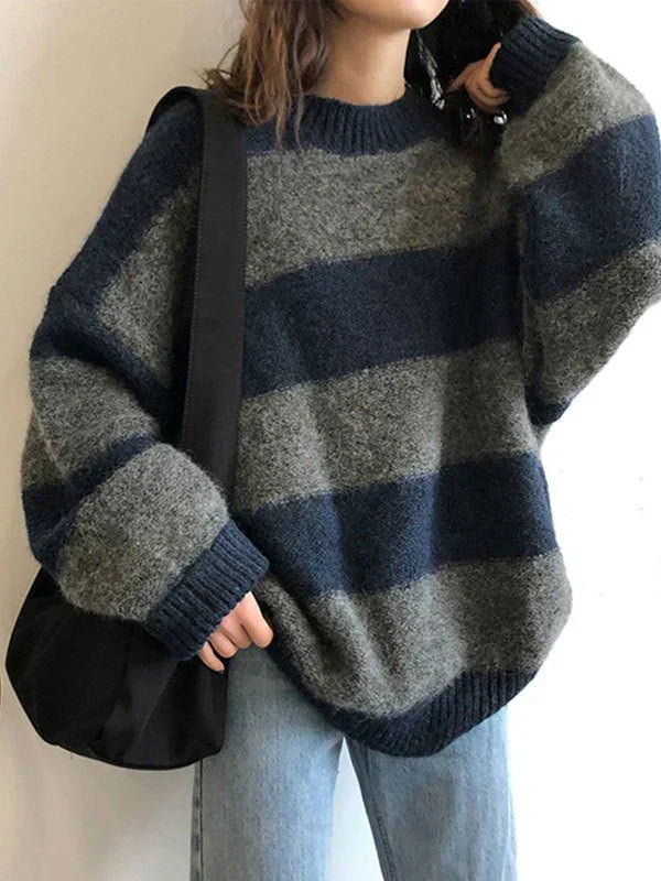 Bequemer Eleganter Übergroßer Strickpullover für Damen
