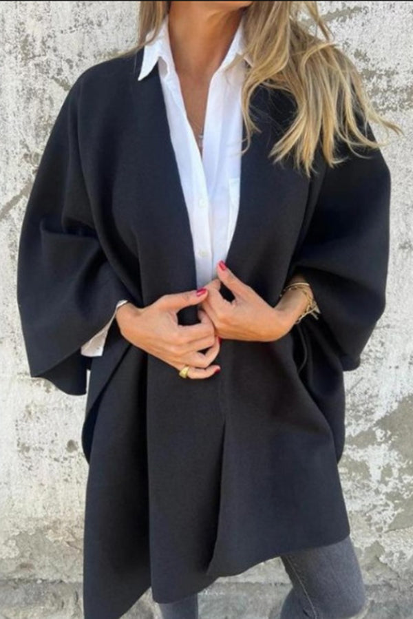 Gemütlicher loser V-Ausschnitt Schal Cape Jacke