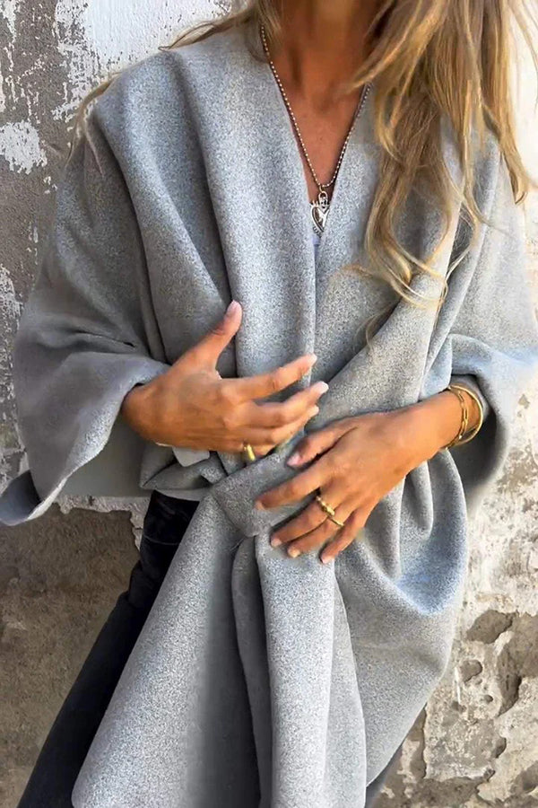 Gemütlicher loser V-Ausschnitt Schal Cape Jacke