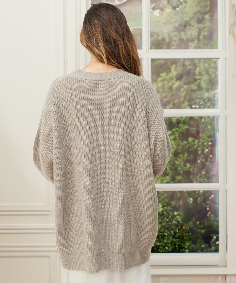 Silya™ - Damen Pullover mit V-Ausschnitt, einfarbig, gestrickt