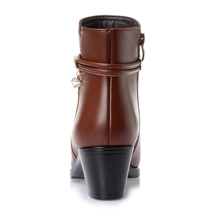 Elegante knöchelhohe Stiefel mit Fleecefutter und seitlichem Reißverschlussverschluss