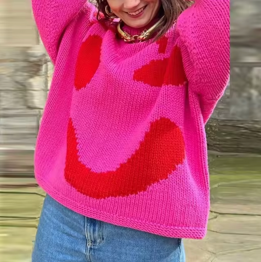Gemütlicher übergroßer Strickpullover aus Baumwolle
