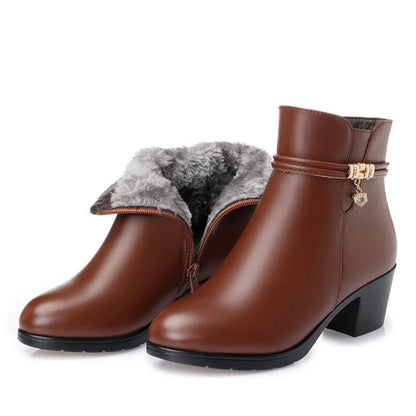 Elegante knöchelhohe Stiefel mit Fleecefutter und seitlichem Reißverschlussverschluss