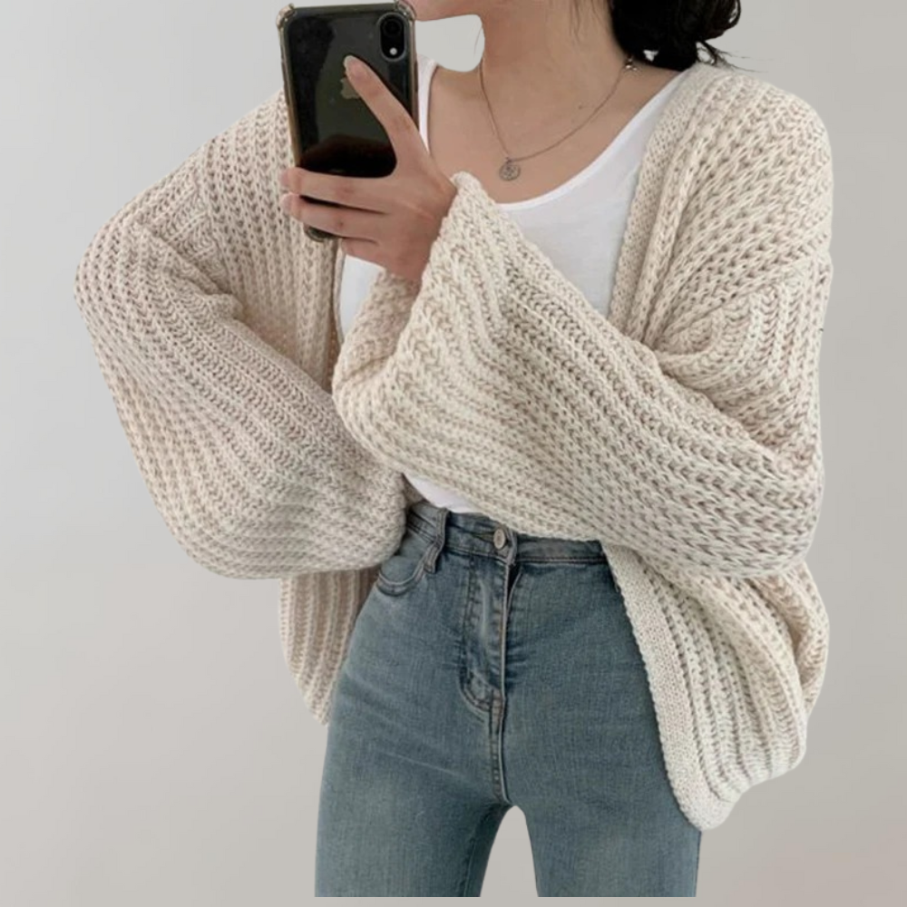Gemütliche Grobgestrickte Strickjacke für Damen