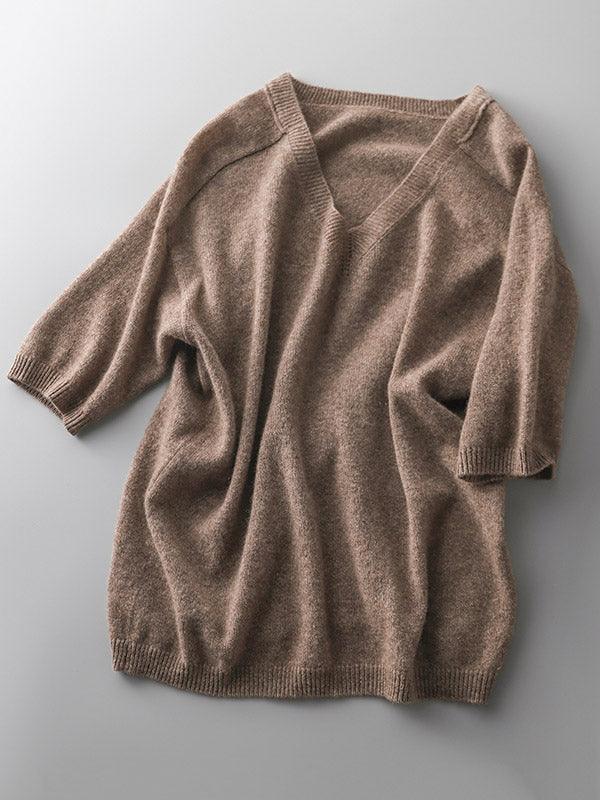 Luxuriöser weicher Kaschmirpullover mit V-Ausschnitt für Damen