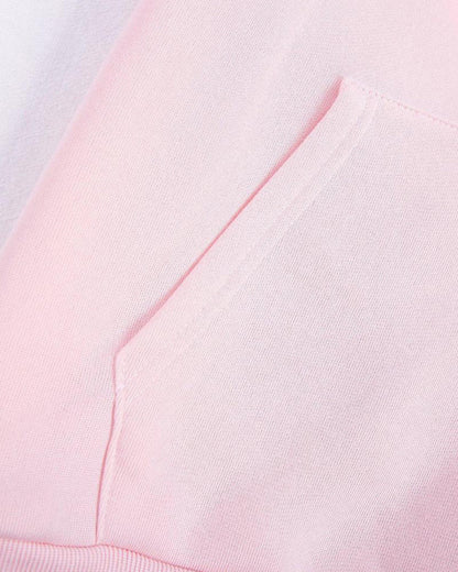 Gemütlicher rosa Kapuzenpullover mit Kängurutaschen für Damen