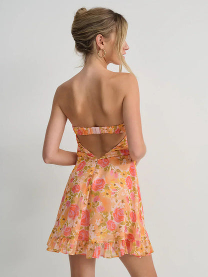 Fließendes Boho Maxikleid mit Blumenmuster