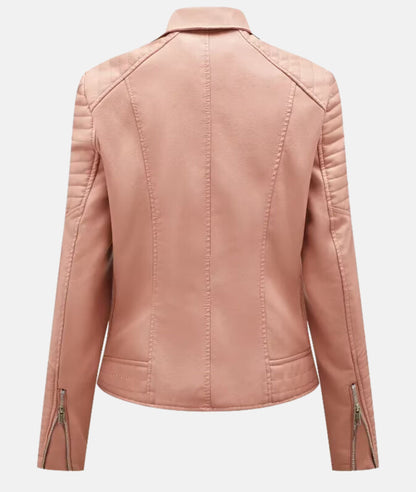 Schicke Damen Kunstleder-Bikerjacke