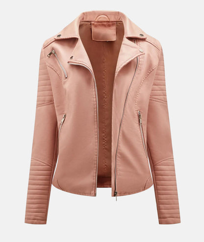 Schicke Damen Kunstleder-Bikerjacke
