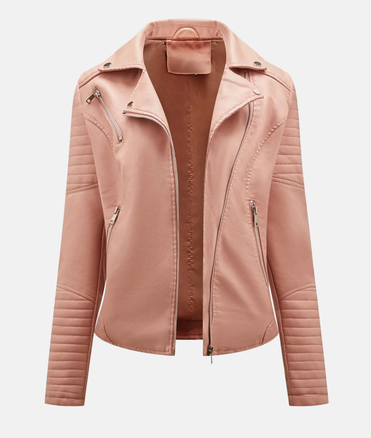 Schicke Damen Kunstleder-Bikerjacke