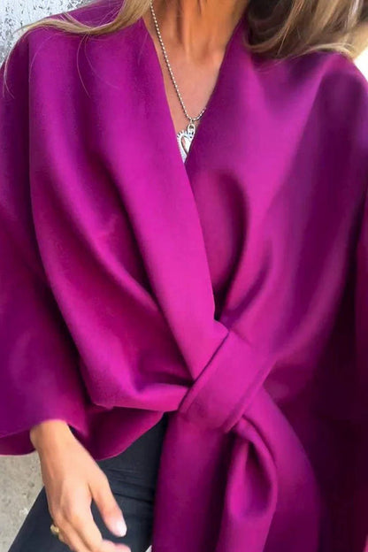 Gemütlicher loser V-Ausschnitt Schal Cape Jacke