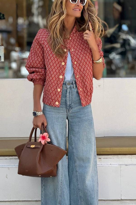 Leichte bedruckte Jacke für trendigen Alltagslook