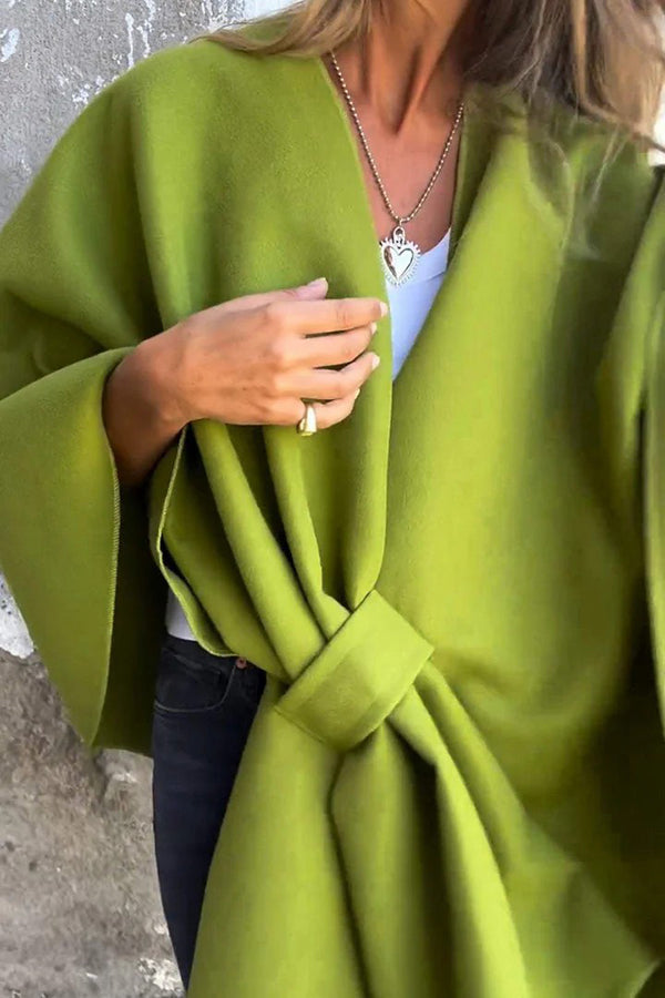 Gemütlicher loser V-Ausschnitt Schal Cape Jacke