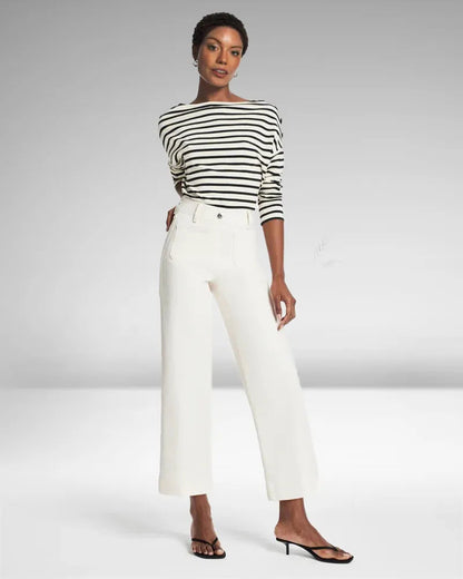 High-Waist Jeans mit weitem Bein aus Denim