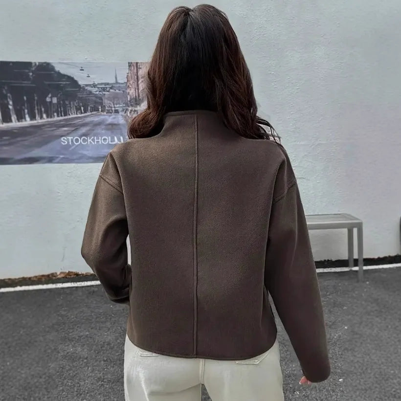 Legere Kurzjacke mit Stehkragen und Reißverschlussverschluss