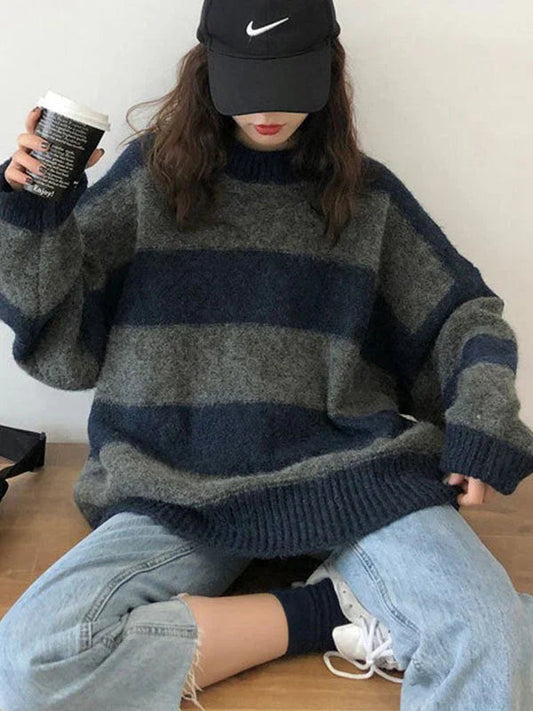 Bequemer Eleganter Übergroßer Strickpullover für Damen