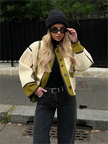 Gemütliche Übergangsjacke für Damen mit Knopfdetail